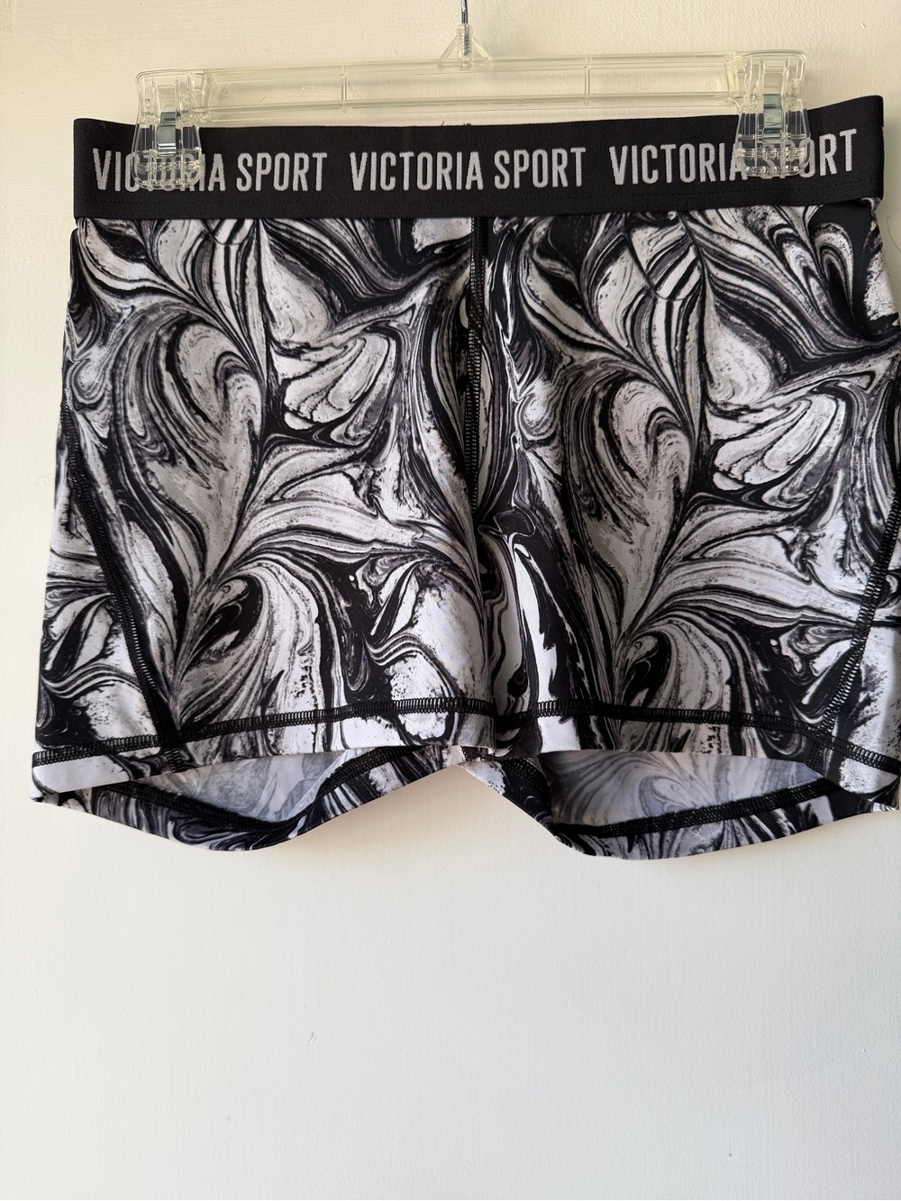 Victoria Sport Women's Black & White Marble Bike Shorts